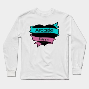 Arcade Fire Heart Scroll Long Sleeve T-Shirt